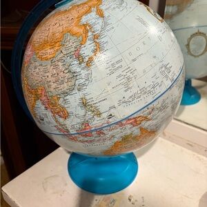 Blue and Orange Globe with Stand